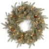 Christmas Central Pre-Lit Frosted Arctic Spruce Artificial Christmas Wreath, 24-Inch, Clear Lights -Christmas Central dnat pefa1 307 24w 1 1 97523.1631812679