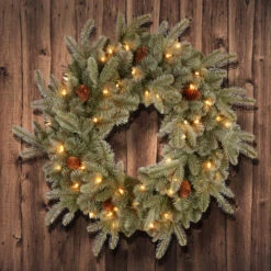 Christmas Central Pre-Lit Frosted Arctic Spruce Artificial Christmas Wreath, 24-Inch, Clear Lights 7 Christmas Central Pre-Lit Frosted Arctic Spruce Artificial Christmas Wreath, 24-Inch, Clear Lights -Christmas Central dnat pefa1 307 24w 1 3 92175.1631812679