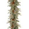 Christmas Central 9' X 12" Pre-Lit Arctic Spruce Artificial Christmas Garland, Clear Lights