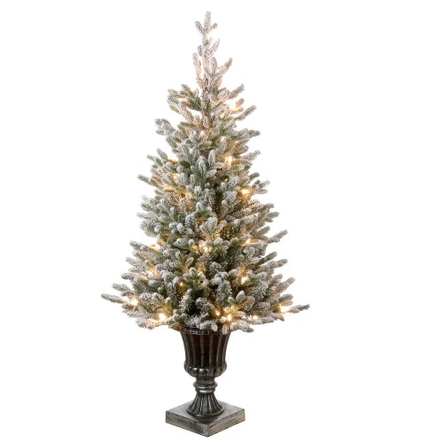 Christmas Central 4' Pre-Lit Slim Iceland Fir Artificial Entrance Christmas Tree, Clear Lights 3 Christmas Central 4' Pre-Lit Slim Iceland Fir Artificial Entrance Christmas Tree, Clear Lights
