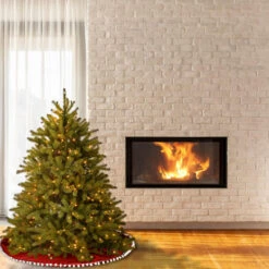 Christmas Central 4.5’ Pre-Lit Jersey Fraser Fir Artificial Christmas Tree, Clear Lights -Christmas Central dnat pejf1 300 45 2 44663.1631812350