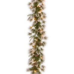 Christmas Central 9' X 10" Pre-Lit Liberty Pine Artificial Christmas Garland, Clear Lights