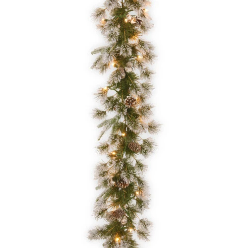 Christmas Central 9' X 10" Pre-Lit Liberty Pine Artificial Christmas Garland, Clear Lights 3 Christmas Central 9' X 10" Pre-Lit Liberty Pine Artificial Christmas Garland, Clear Lights