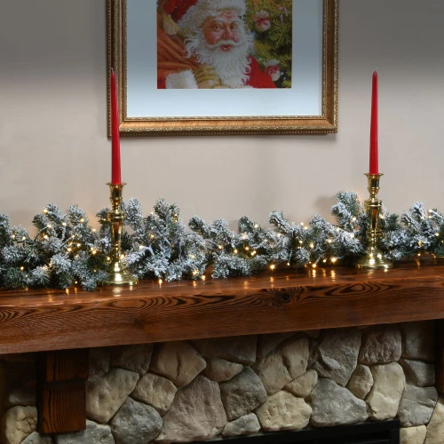 Christmas Central 9' X 12" Pre-Lit Snowy Artificial Christmas Garland - Multicolor LED Lights 4 Christmas Central 9' X 12" Pre-Lit Snowy Artificial Christmas Garland - Multicolor LED Lights - Image 2