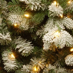Christmas Central 7.5’ Pre-Lit Snowy Sheffield Spruce Artificial Christmas Tree, Warm White LED Lights -Christmas Central dnat pesl3 w07 75 3 17543.1670489774