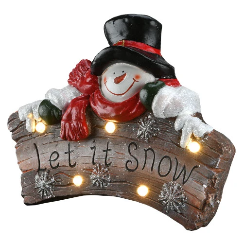 Christmas Central 18.5" Pre-Lit Snowman "Let It Snow" Christmas Wall Sign 3 Christmas Central 18.5" Pre-Lit Snowman "Let It Snow" Christmas Wall Sign