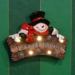 Christmas Central 18.5" Pre-Lit Snowman "Let It Snow" Christmas Wall Sign 7 Christmas Central 18.5" Pre-Lit Snowman "Let It Snow" Christmas Wall Sign -Christmas Central dnat pg11 181005 3 85311.1587645155