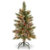 Christmas Central 3' Pre-Lit Glittering Pine Pencil Slim Artificial Christmas Tree, Multicolor Lights -Christmas Central dnat qgb3 377m 30x 1 10532.1587645147