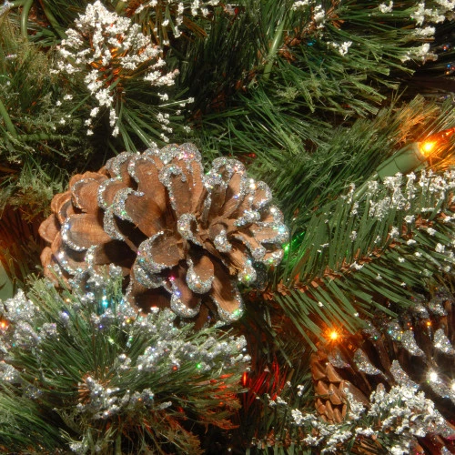 Christmas Central 3' Pre-Lit Glittering Pine Pencil Slim Artificial Christmas Tree, Multicolor Lights 4 Christmas Central 3' Pre-Lit Glittering Pine Pencil Slim Artificial Christmas Tree, Multicolor Lights - Image 2