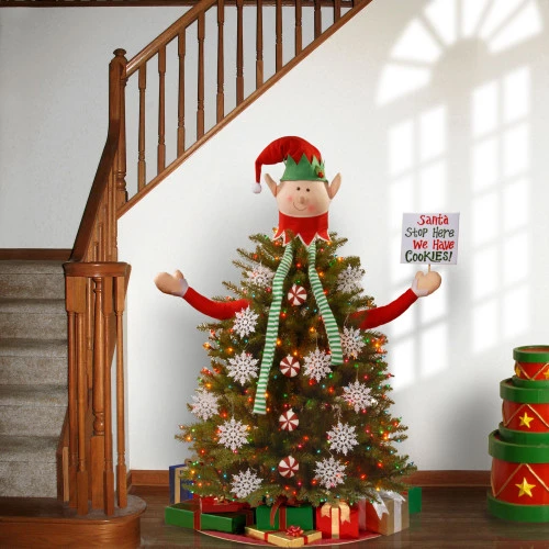 Christmas Central 19-Piece Elf Tree Topper And Ornaments Christmas Tree Decorating Kit 4 Christmas Central 19-Piece Elf Tree Topper And Ornaments Christmas Tree Decorating Kit - Image 3