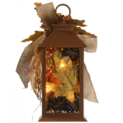 Christmas Central 12" LED Lighted Fall Harvest Sunflower Lantern 3 Christmas Central 12" LED Lighted Fall Harvest Sunflower Lantern - Image 2
