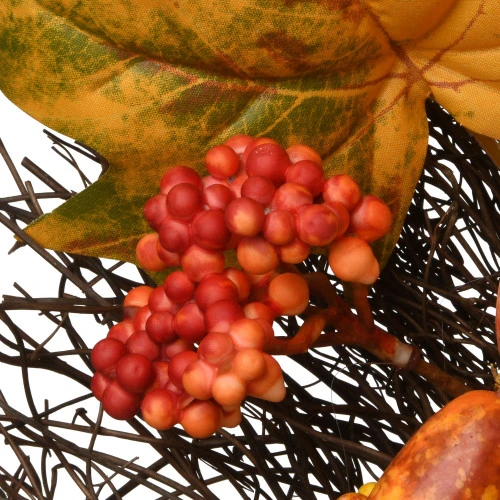 Christmas Central Maple And Pumpkin Artificial Thanksgiving Wreath - 22-Inch, Unlit 4 Christmas Central Maple And Pumpkin Artificial Thanksgiving Wreath - 22-Inch, Unlit - Image 2