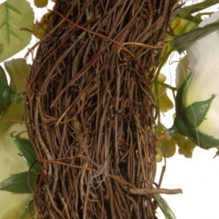 Christmas Central Green And Cream Rose Wreath - 24-Inch, Unlit -Christmas Central dnat ras 15546w24g 3 00364.1631812640