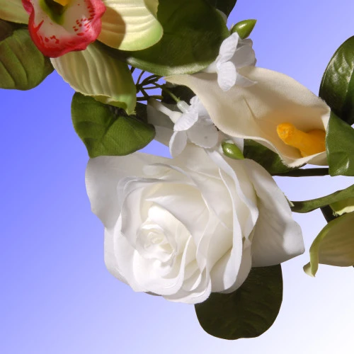 Christmas Central 72" White Rose & Calla Lily Garland 4 Christmas Central 72" White Rose & Calla Lily Garland - Image 2