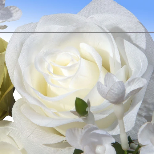 Christmas Central 28" White Rose & Calla Lily Swag 4 Christmas Central 28" White Rose & Calla Lily Swag - Image 2