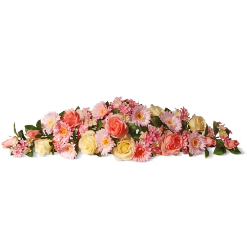 Christmas Central 33" Pink Spring Flowers Artificial Swag 3 Christmas Central 33" Pink Spring Flowers Artificial Swag