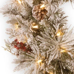 Christmas Central Pre-Lit Snowy Bedford Pine Artificial Christmas Wreath, 30-Inch, LED Lights -Christmas Central dnat sbe1 308 30wbc1 3 11292.1641512405