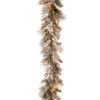 Christmas Central 9' X 12" Pre-Lit Snowy Bedford Pine Artificial Christmas Garland, Warm White LED Lights