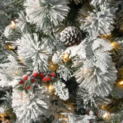 Christmas Central 7.5’ Pre-Lit Snowy Bedford Pine Artificial Christmas Tree, White Lights 7 Christmas Central 7.5’ Pre-Lit Snowy Bedford Pine Artificial Christmas Tree, White Lights -Christmas Central dnat sbe1 309 75 3 16078.1631812674