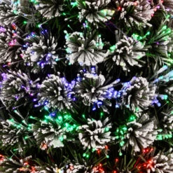 Christmas Central 4' Pre-lit Potted Flocked Evergreen Artificial Tabletop Christmas Tree -Christmas Central dnat szef7 100l 48 3 48106.1631811753