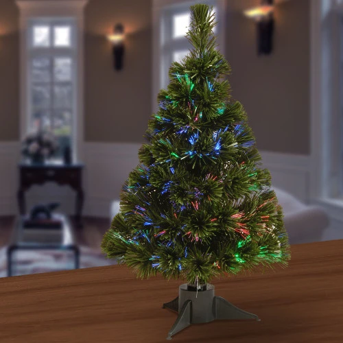 Christmas Central 2' Pre-Lit Ice Artificial Fiber Optic Christmas Tree, Multicolor LED Lights 5 Christmas Central 2' Pre-Lit Ice Artificial Fiber Optic Christmas Tree, Multicolor LED Lights - Image 3