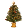 Christmas Central 3' Pre-Lit Medium Fiber Optic Artificial Ornamented Christmas Tree, LED Lights -Christmas Central dnat szox7 100l 32 1 1 50798.1587645074