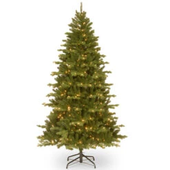 Christmas Central 7.5' Pre-Lit Medium Northern Spruce Memory Shape Artificial Christmas Tree, LED Lights