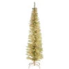 Christmas Central 6' Pre-Lit Pencil Champagne Gold Tinsel Artificial Christmas Tree, White Lights -Christmas Central dnat tt33 302 60 20494.1587645073