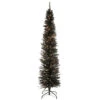 Christmas Central 6’ Pre-Lit Pencil Black Tinsel Artificial Christmas Tree, White Lights -Christmas Central dnat tt33 304 60 17282.1587645073