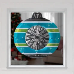 Christmas Central 15.5" Blue And Green Lighted Christmas Ornament Window Silhouette -Christmas Central impact2013350 76639.1636546338