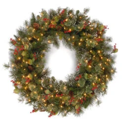 Christmas Central 48" Wintry Pine(R) Wreath With Clear Lights