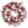 Christmas Central Red And White Ornaments Artificial Christmas Wreath, 24-Inch, Unlit -Christmas Central rac j501x24 25496.1587644190