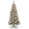 Christmas Central 7.5’ Pre-Lit Slim Snowy Bristle Pine Artificial Christmas Tree, Clear Lights -Christmas Central snp1 304 75 98302.1588398493